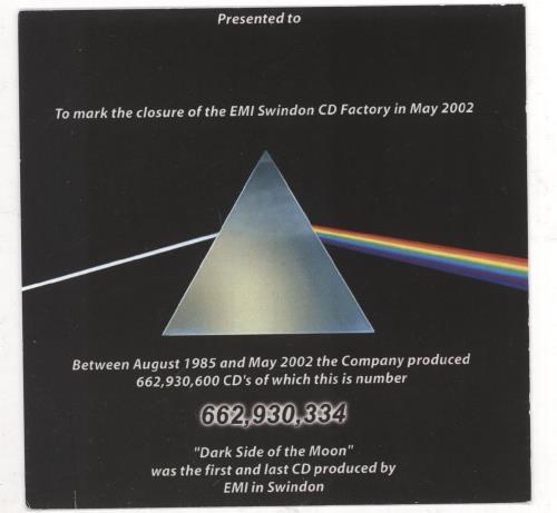Pink Floyd Dark Side Of The Moon - The First And Last UK CD album